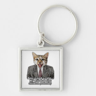 Funny cat meme for kitten persons and cat owners keychain