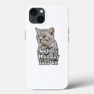 Funny cat meme for kitty lovers and cat lovers iPhone 13 case