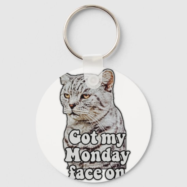 Funny cat meme for kitty lovers and cat lovers keychain (Front)