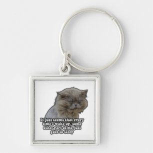Funny cat meme for kitty lovers and cat owners keychain