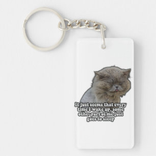 Funny cat meme for kitty lovers and cat owners keychain