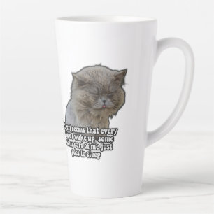 Funny cat meme for kitty lovers and cat owners latte mug