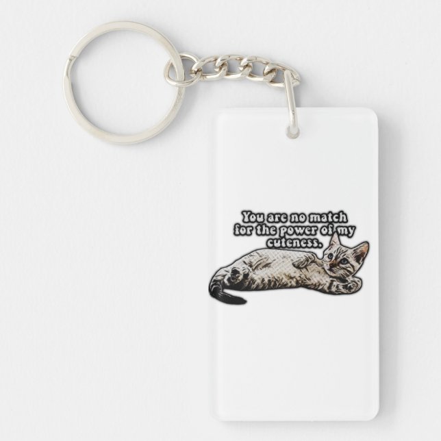 Funny cat meme for kitty owners and cat owners keychain (Front)