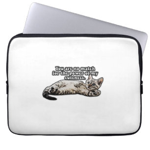 Funny cat meme for kitty owners and cat owners laptop sleeve