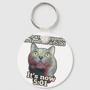 Funny cat meme for kitty persons and cat lovers keychain