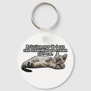 Funny cat meme for kitty persons and cat owners keychain