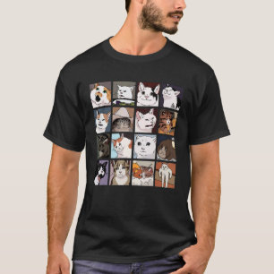 Funny Cat Meme Grumpy Surprised Cat Lover T-Shirt