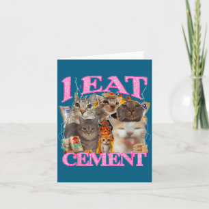 Funny Cat Meme I Eat Cement Japanese Quote Animal  Card