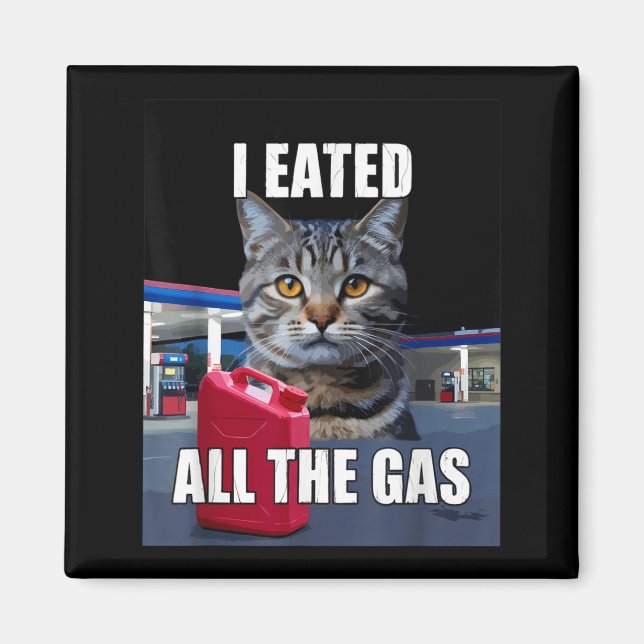 Funny Cat Meme I Eated Wanted All The Gas Funny Me Magnet (Front)