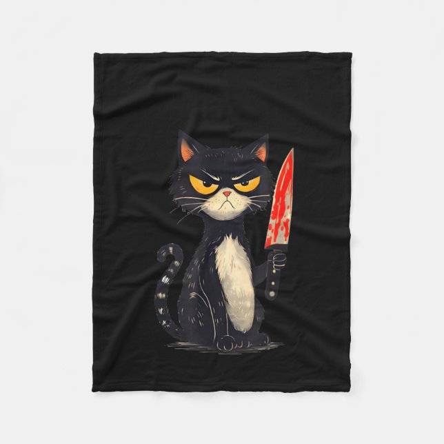 Funny Cat Meme I Require Snacks Design Men Women  Fleece Blanket (Front)