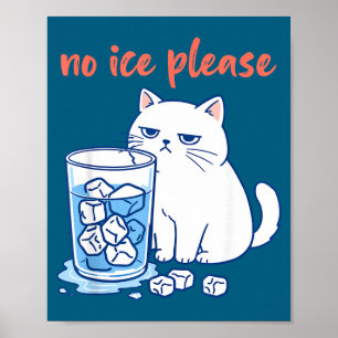 Funny cat meme no ice please men women poster