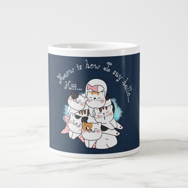Funny Cat, Meow is how I say hello, Specialty Mug (Front)