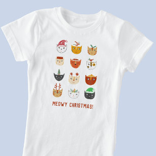 Funny Cat Meowy Christmas T-Shirt