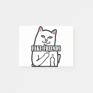 Funny Cat Middle Finger Fake Friends Post-it Notes