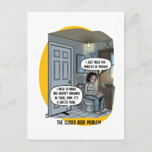 Funny Cat Mom Bathroom Humour Gift Postcard