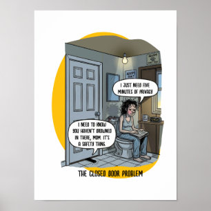 Funny Cat Mom Bathroom Humour Gift Poster
