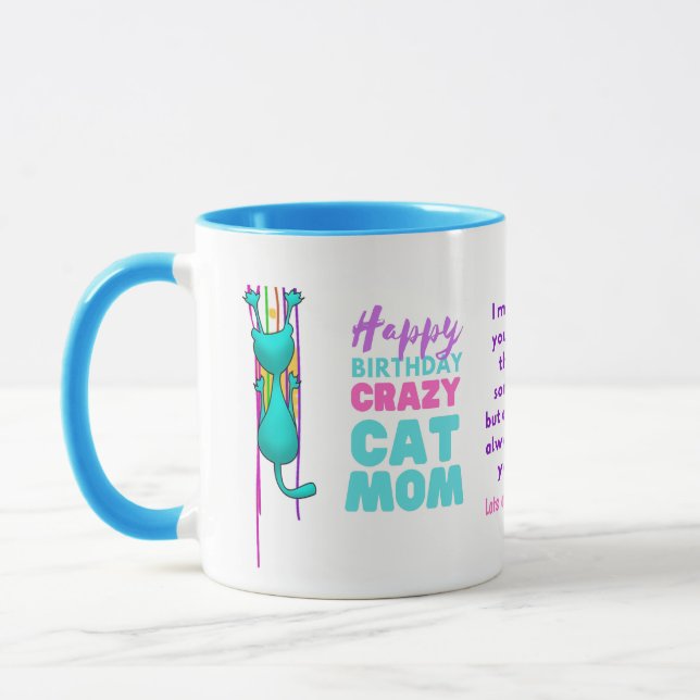 Funny CAT MOM Birthday From The HUSBAND To WIFE Mug (Left)