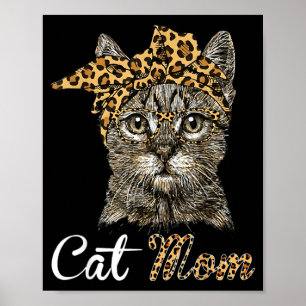Funny Cat Mom Bow Cute Cat Lovers  Poster