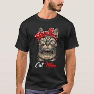 Funny Cat Mom Cat Lovers Cute Kitten Bandana Mothe T-Shirt