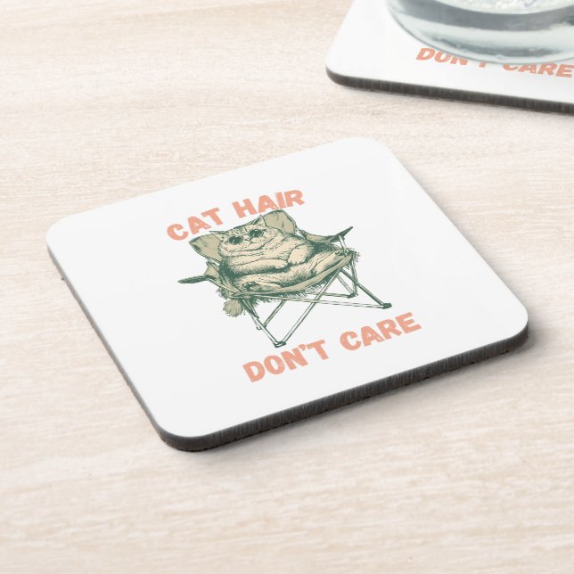 Funny Cat Mom Fur Lover Tee Coaster (Left Side)