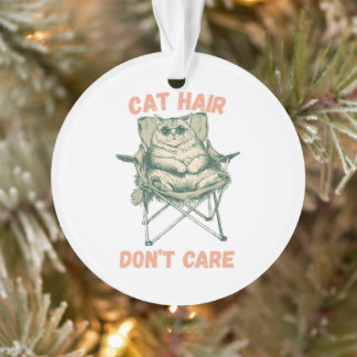 Funny Cat Mom Fur Lover Tee Ornament