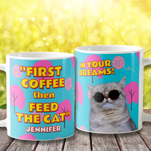 Funny Cat Mom Gift - Custom Name And Photo Coffee Mug