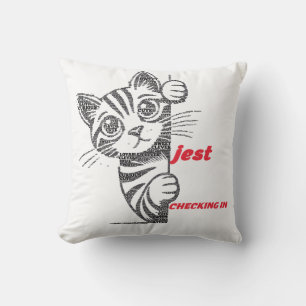 Funny Cat Mom Gift Jest Typography Design Play Throw Pillow