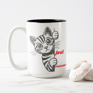 Funny Cat Mom Gift Jest Typography Design Play Two-Tone Coffee Mug