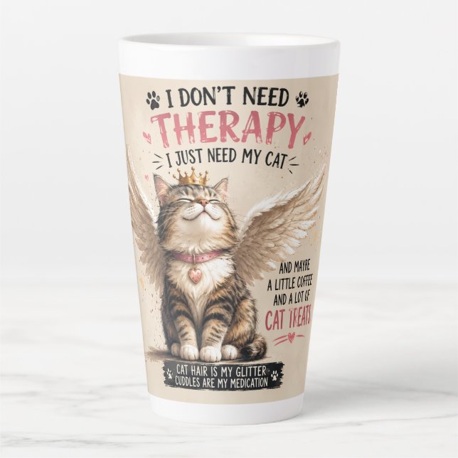 Funny Cat Mom Latte Mug (Front)