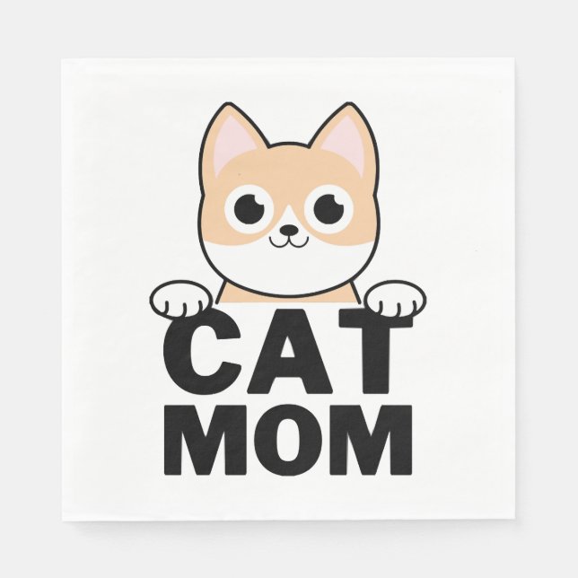 Funny Cat Mom Napkin (Front)