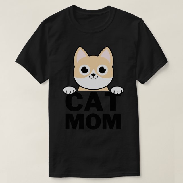 Funny Cat Mom  T-Shirt (Design Front)