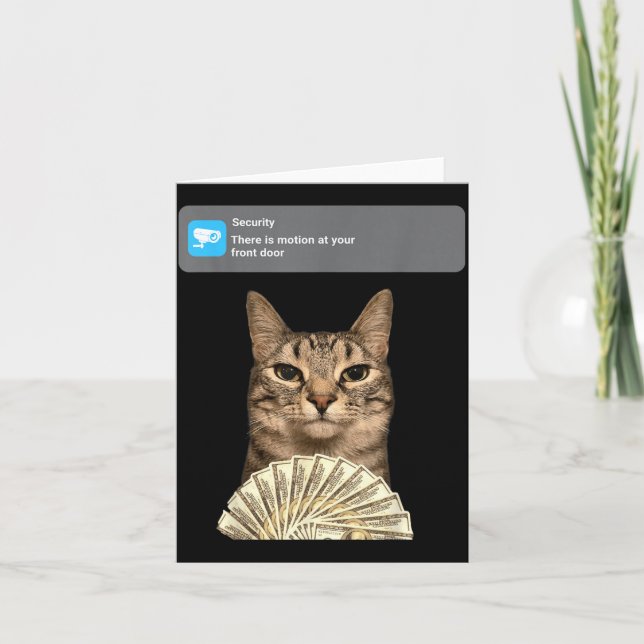 Funny Cat Motion Meme Women Men Card (Front)