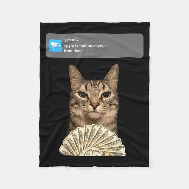 Funny Cat Motion Meme Women Men Fleece Blanket (Front)