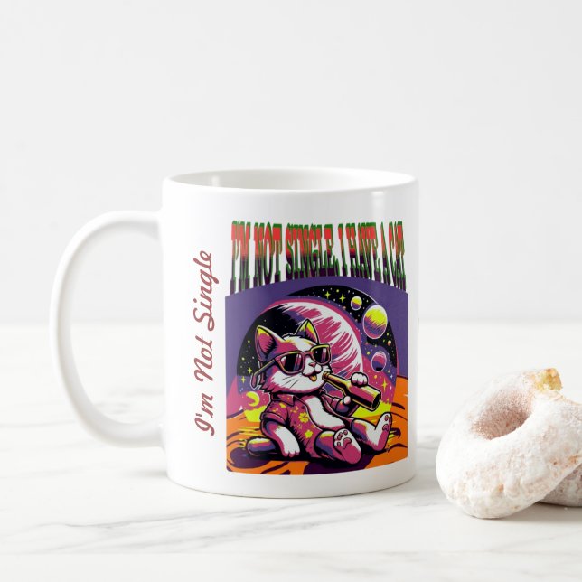 Funny Cat Mug for Pet Lovers & Cat Moms (With Donut)