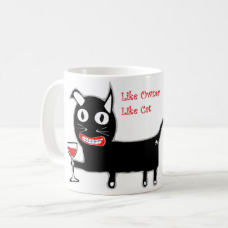 Funny Cat Mug for the Cat Lover Who Loves Wine Too