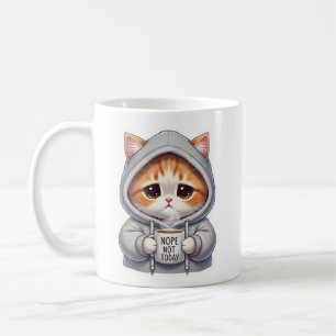 Funny Cat Mug Nope Not Today Coffee Cup Gift Fun