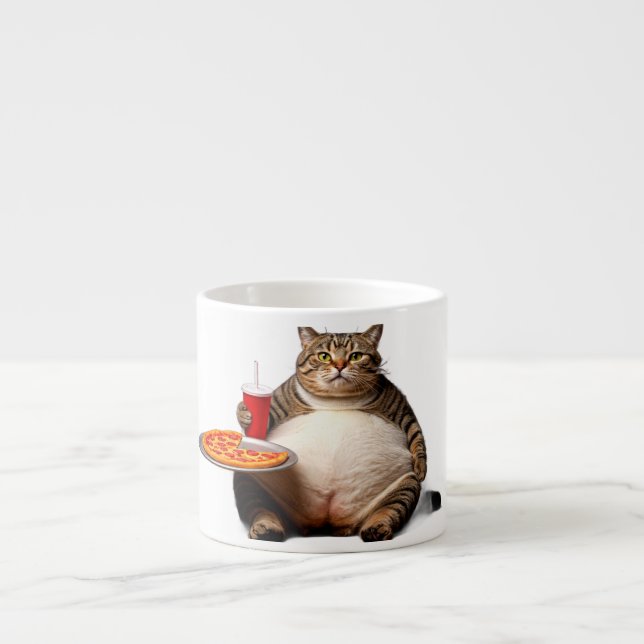 Funny Cat Mug – Pizza Lover Gift Coffee Cup (Front)