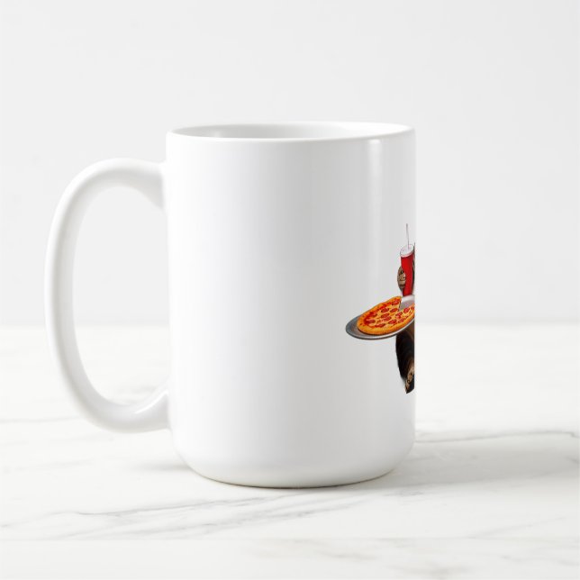 Funny Cat Mug – Pizza Lover Gift Coffee Cup (Left)