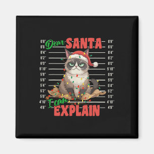 Funny Cat Mugshot Dear Santa I Can Explain Christm Magnet