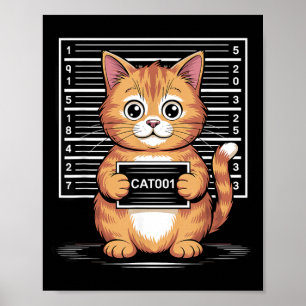 Funny Cat Mugshot Toilet Paper Meme Poster