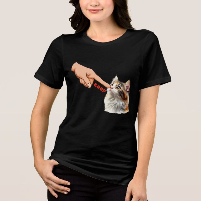 Funny Cat Nose Boop Tri-Blend Shirt (Front)