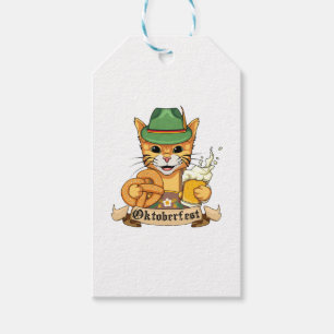 Funny Cat Oktoberfest Pretzel Tshirt Gift Tags