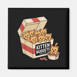 Funny Cat Owner Gift Kitten Nuggets Food Pun Women Magnet