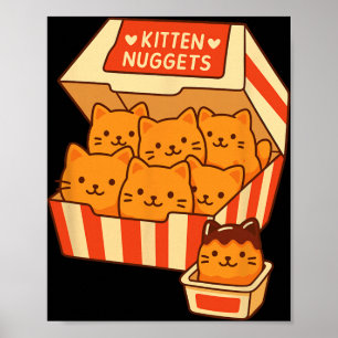 Funny Cat Owner Tee Kitten Nuggets Food Chicken Nu Poster