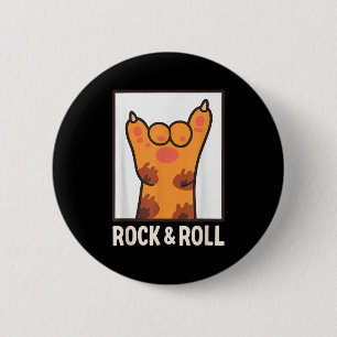Funny Cat Paw Rock And Roll Music Lover Mom Dad Ki 2 Inch Round Button
