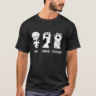 Funny Cat Paw Rock, Paper, Scissors T-Shirt 