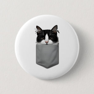 Funny Cat Peeking In Pocket Cute Cat Lover For Men 2 Inch Round Button