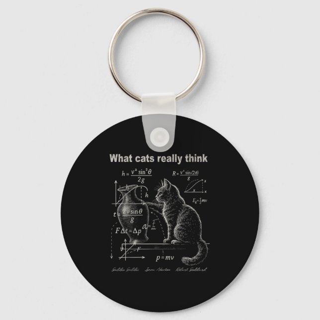 Funny Cat Physics Humour Design What Cats Really T Keychain (Front)