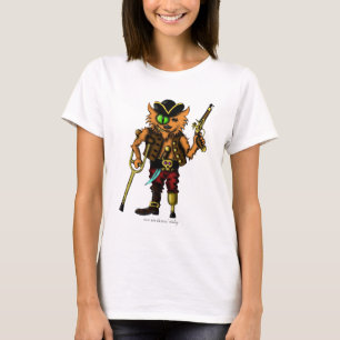 Funny cat pirate cute t-shirt design
