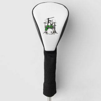 Funny Cat Playing Drums Golf Head Cover